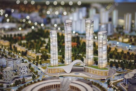 view of modern buildings in miniature. loan and mortgageの写真素材