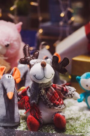 Christmas decoration with vintage toys. retro styleの写真素材