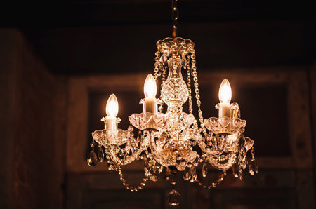 antique vintage chandelier with crystals
