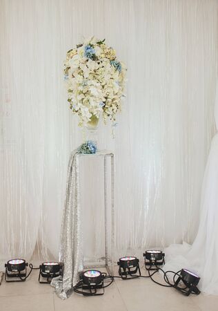 Wedding banquet decoration in tender colorの写真素材