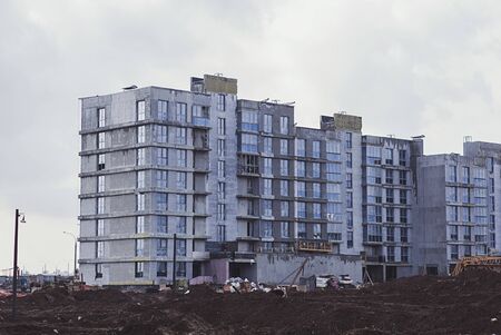Construction of high-rise residential buildings in the big city. の写真素材