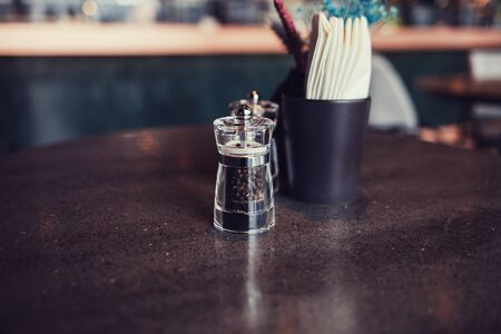 Empty table of luxury restaurant. interior cafeの写真素材