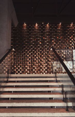 stairs in luxury restaurant interior in loft styleの写真素材