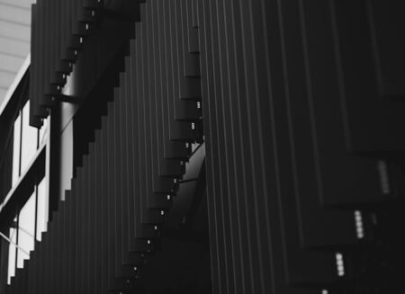 Modern office building in city. Monochrome imageの写真素材
