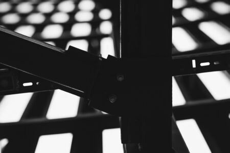 metal structure interior in black and white. futuristic architectureの写真素材