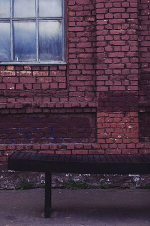 exterior of an old brick building in Europeの写真素材