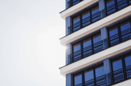 Modern luxury apartment building in europe cityの写真素材
