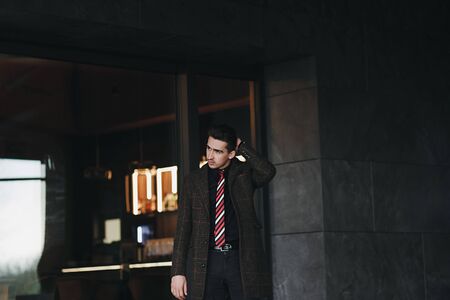 Glamour fashion man in elegant wear. Cool guy in casual styleの写真素材
