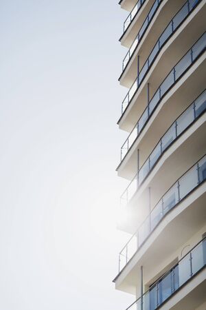 high rise building skyscraper commercial modern city of future. Business concept of success architectureの写真素材