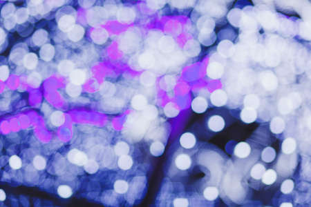 Street decorated with Christmas lights. Christmas mood in the city.の写真素材