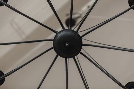 majestic vintage chandelier hangs from the ceiling in an old interior