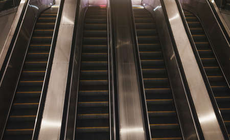 modern escalator going up and down. subwayの写真素材