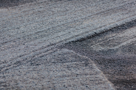 asphalt road with removed surface. road resurfacing.の写真素材