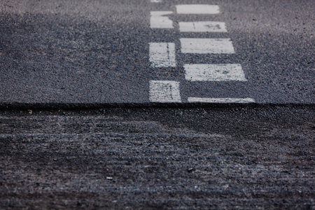 asphalt road with removed surface. road resurfacing.の写真素材