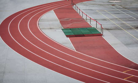 Top view of the empty football field.の写真素材