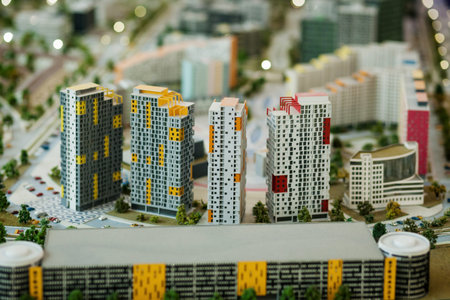 houses in miniature. many residential buildingsの写真素材