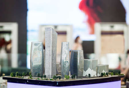 houses in miniature. many residential buildingsの写真素材