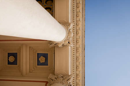 old antique ceiling of a theater or courthouseの写真素材