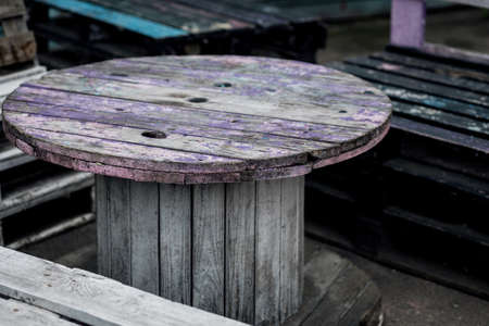 rough wooden furniture. natural eco materialsの写真素材