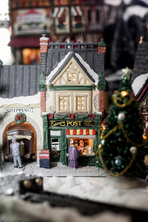 a small Christmas house. rustic style. postcardの写真素材