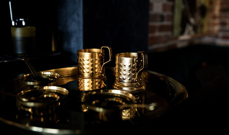 hanging lamps in the loft style. Cold lightの写真素材