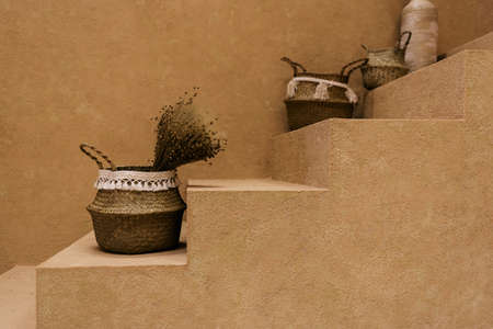 Large crystal chandelier close-up in baroque styleの写真素材