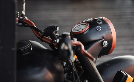 motorbike custom speed vintage old motorcycle with chrome details