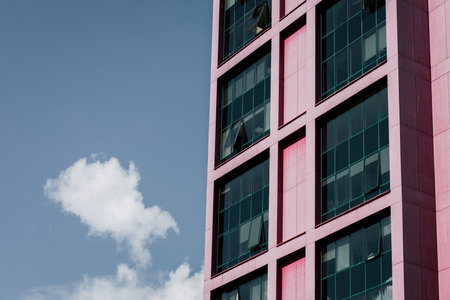 facade of a new modern multi-storey house with windowsのeditorial素材
