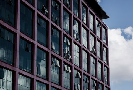 Glass office buildings with modern architecture. business and success conceptの写真素材