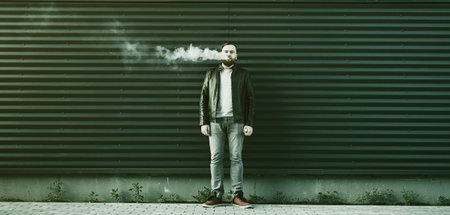 close-up portrait stylish man sunglassesの写真素材