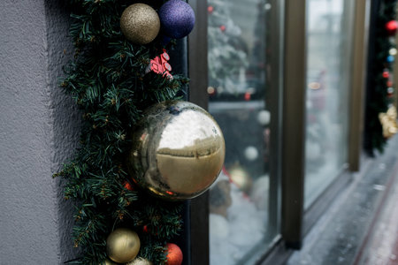 Christmas decoration with candle. xmas atmosphereの写真素材