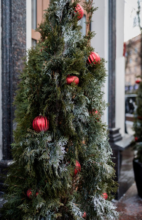 Christmas decoration with candle. xmas atmosphereの写真素材