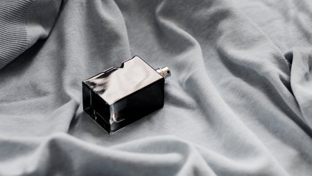 Black men perfume. elegance perfume in a Beautiful Spray Bottleの写真素材