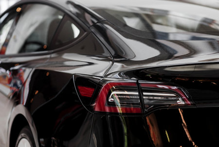 Taillight of the modern and elegant car, automotive part conceptの写真素材