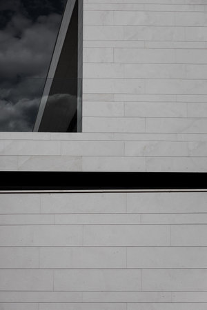minimalist architecture building. Modern building facade detail.の写真素材