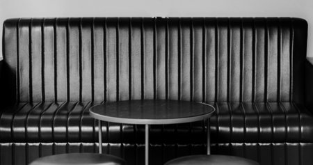 comfortable couch. elegant leather sofaの写真素材