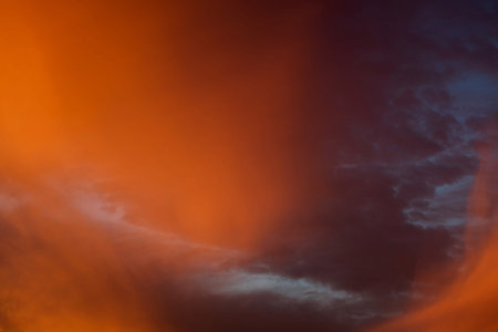 wonderful orange sunset in the sky with clouds. morning dawn wallpaper