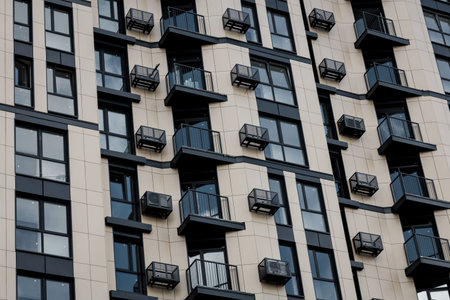 Modern apartment building. residential apartment housing