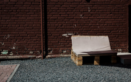 furniture made of pallets. Innovative and environmentally friendly way. secondary use of woodの写真素材