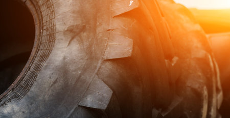 tractor wheels. Off road heavy duty tireの写真素材