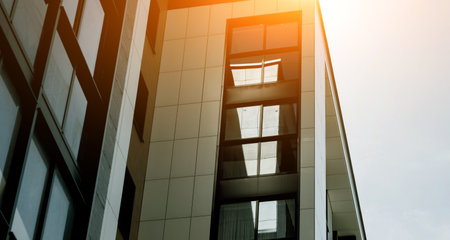 modern commercial building. glass architecture. luxury office exteriorの写真素材