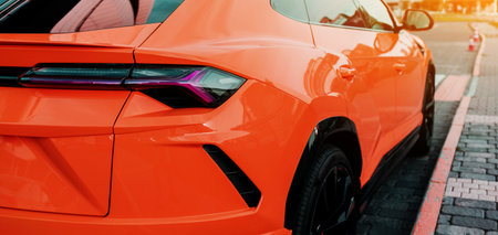 New style car. glossy luxary car. back viewの写真素材