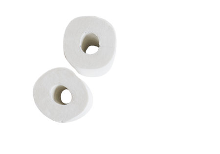 set of toilet paper isolated on white background. hygiene products. top viewの写真素材