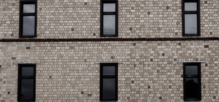Old brick building with window. american exteriorの写真素材