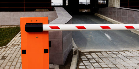 Barrier Gate Automatic system for security on parking. automatic entry system.の写真素材