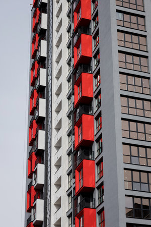 Modern elements in contemporary architecture. New residential buildings.の写真素材