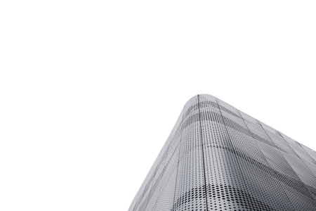 Geometric structure fragments . Abstract architecture isolated on white backgroundの写真素材