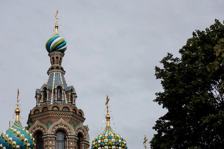 Church of the Savior on Spilled Blood, St. Petersburg, Russia. Cathedral of the Resurrection of Christ.の写真素材
