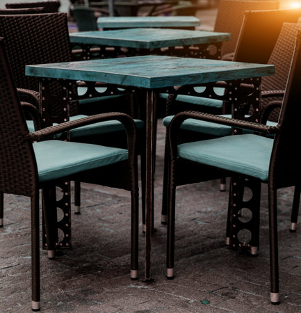street cafe. Cozy summer restaurantの写真素材