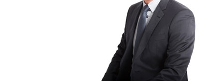 man in formal suit isolated on white background. Confident businessman, ceo, bossの写真素材